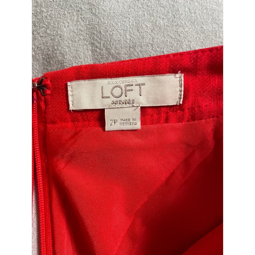 LOFT red A-line fit & Flare Skirt sz 2P - Picture 4 of 9